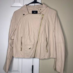 Baby pink leather jacket